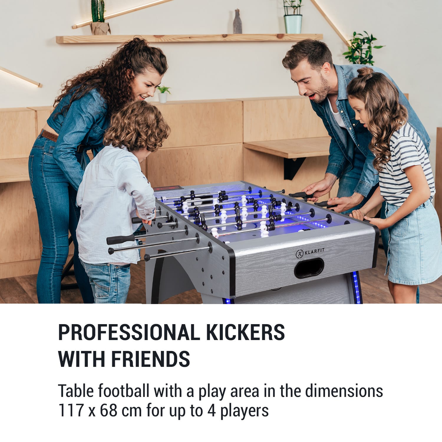 KLARFIT Arrowhead, stolný futbal, 117 × 68, LED osvetlenie, automatické počítanie gólov – Obrázok 5