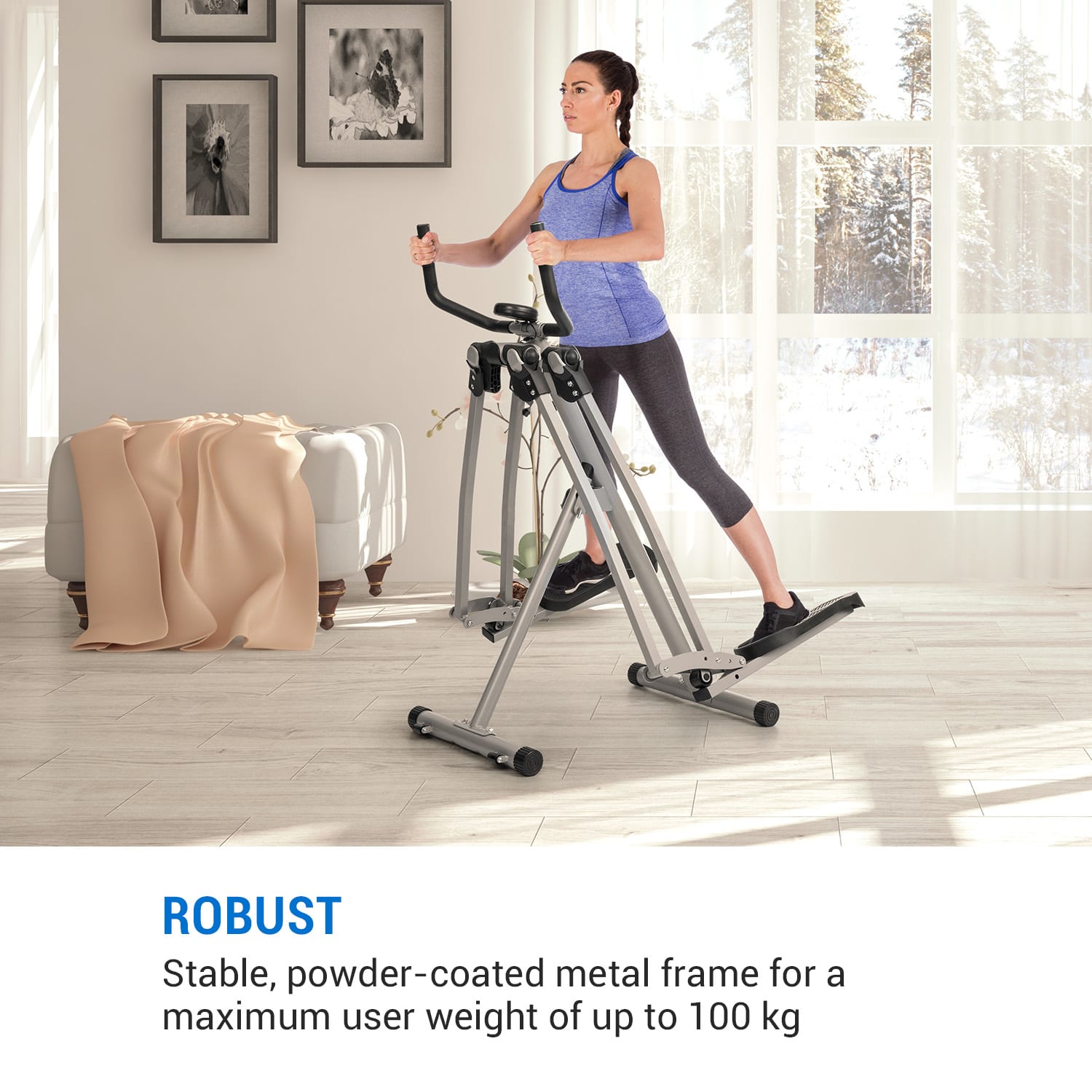 Capital Sports Crosswalker, krosový trenažér, air walker, LCD displej, 100 kg – Obrázok 3
