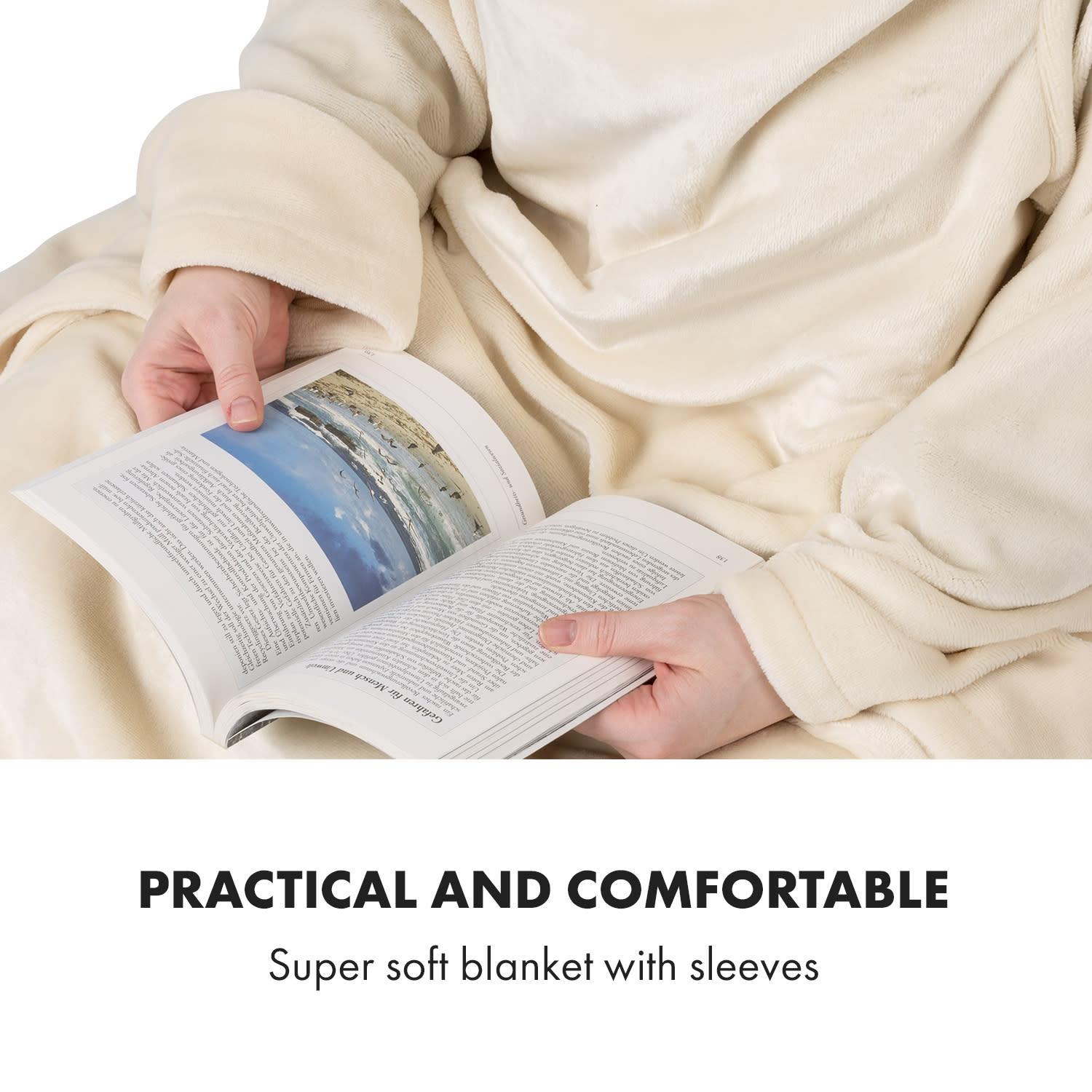 Klarstein Slanket vyhrievaná deka s rukávmi 120W 155x180cm Coral Fleece – Obrázok 3