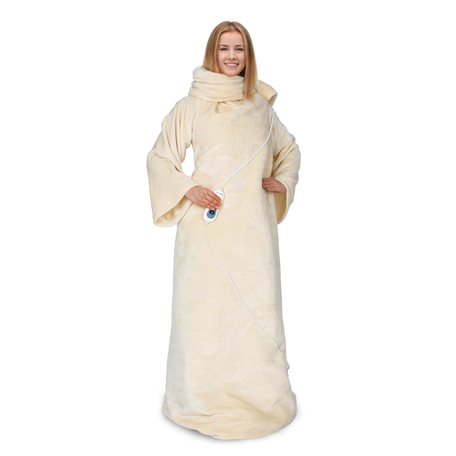 Klarstein Slanket vyhrievaná deka s rukávmi 120W 155x180cm Coral Fleece