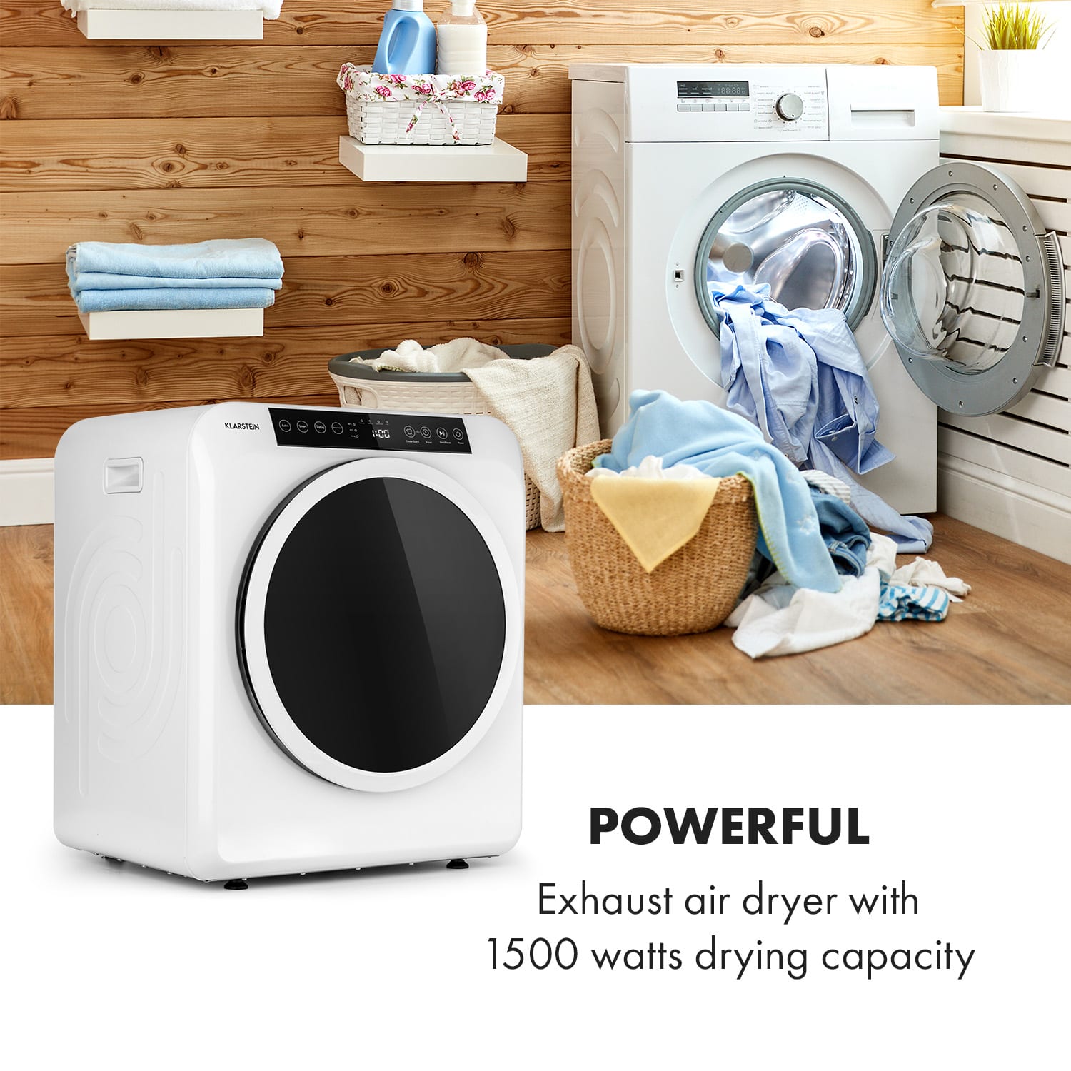Klarstein EZ Dry, sušička bielizne, odvod vlhkého vzduchu, 1500W, 6kg, 60cm – Obrázok 4