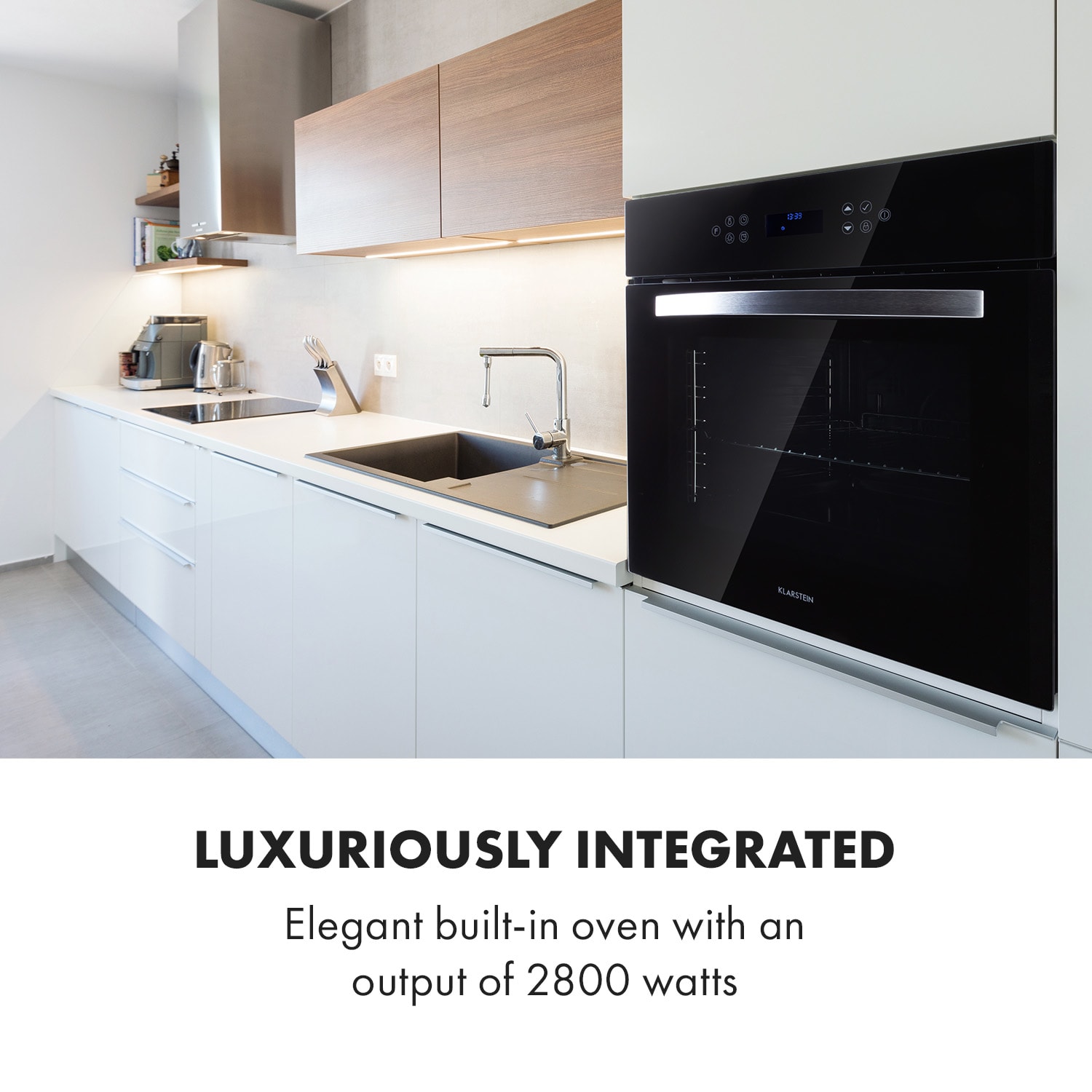 Klarstein Bernadin, elektrická vstavaná rúra, 2800 W, 70 l, 50 – 250 °C, energetická trieda A+ – Obrázok 2