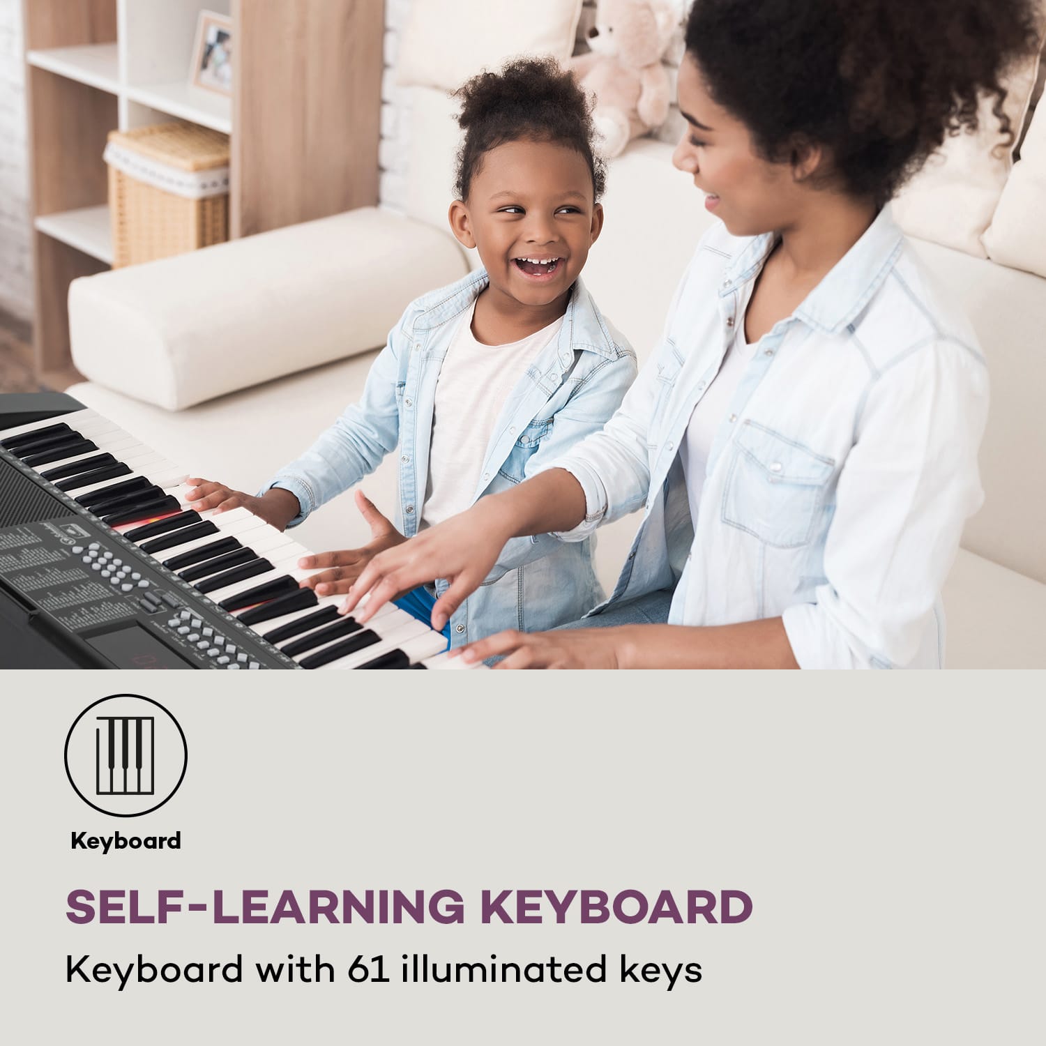 SCHUBERT Etude 255 LCD, keyboard s učebnými funkciami, 61 kláves, LED displej, osvetlené klávesy, 255 rytmov – Obrázok 2