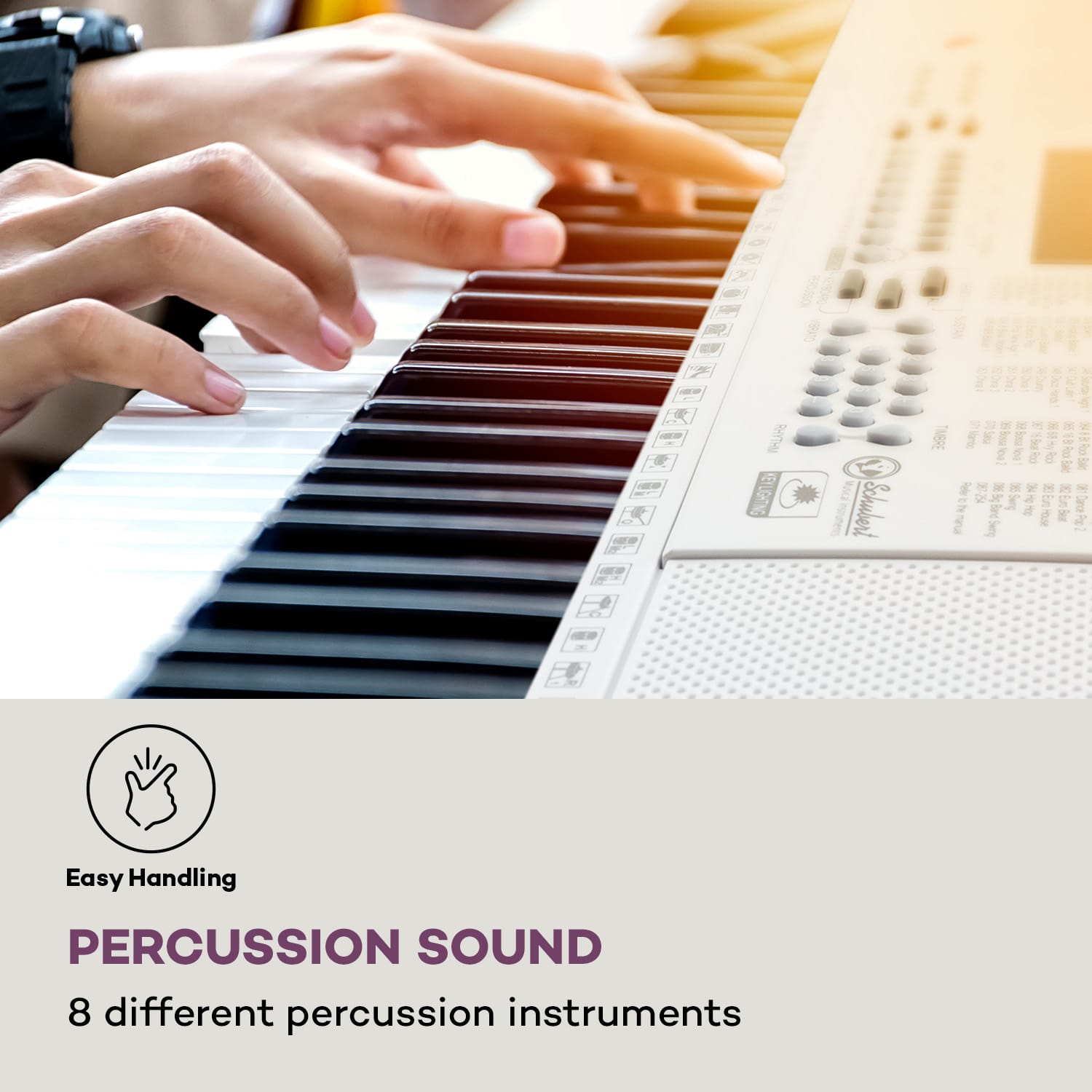 SCHUBERT Etude 255 LCD, keyboard s učebnými funkciami, 61 kláves, LED displej, osvetlené klávesy, 255 rytmov – Obrázok 3