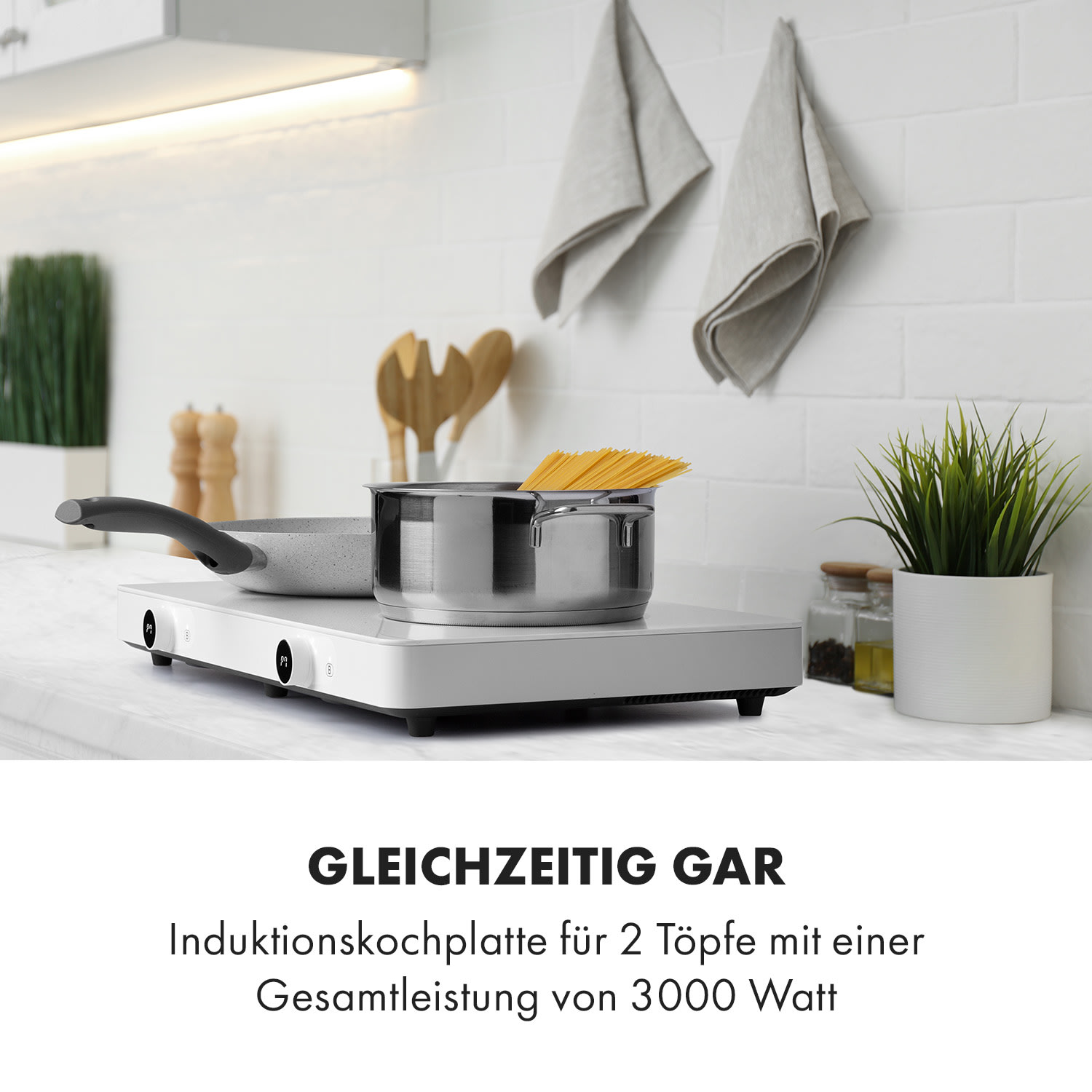 Klarstein FutureChef, dvojitá indukčná varná doska, 3000 W, 2 varné plochy – Obrázok 2
