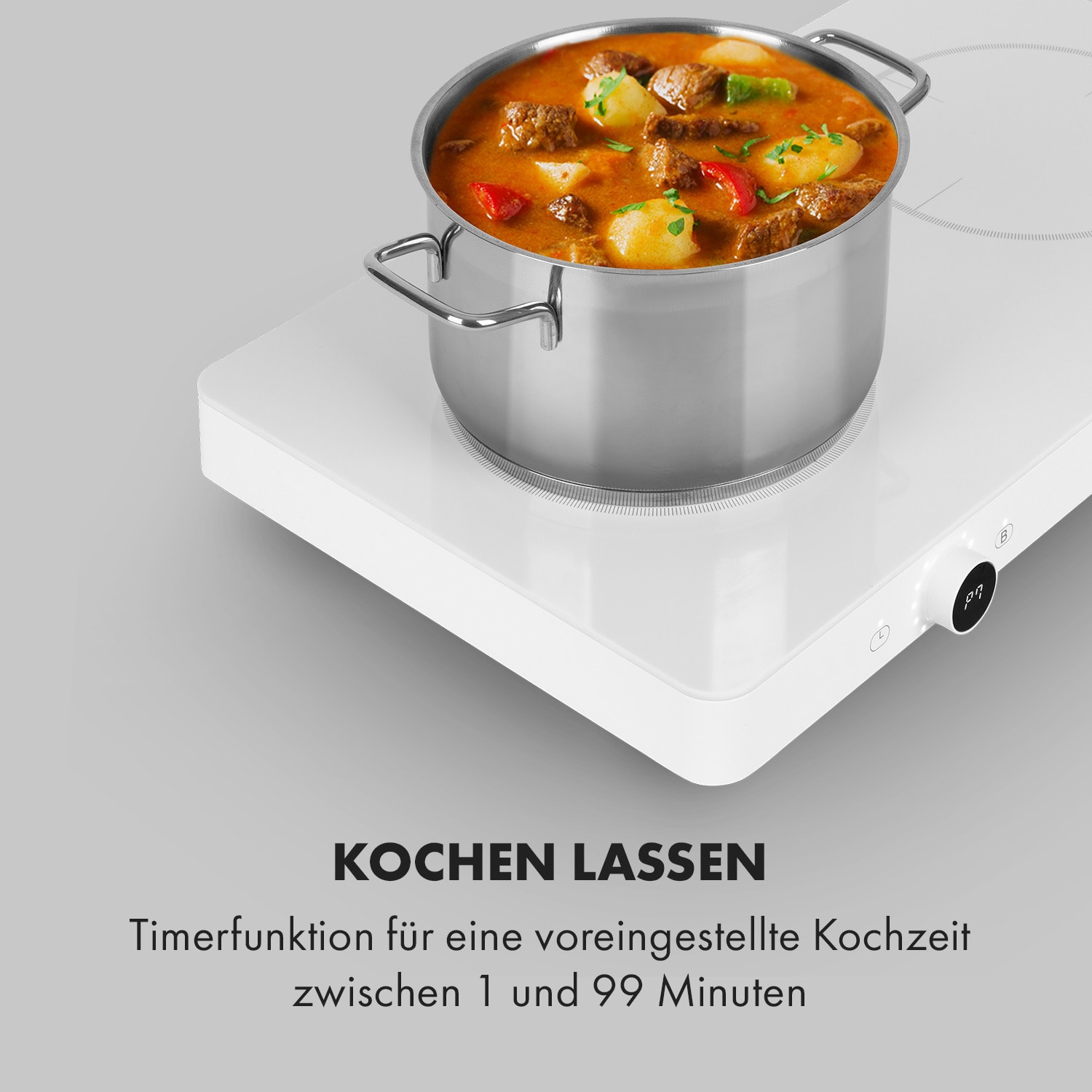 Klarstein FutureChef, dvojitá indukčná varná doska, 3000 W, 2 varné plochy – Obrázok 5