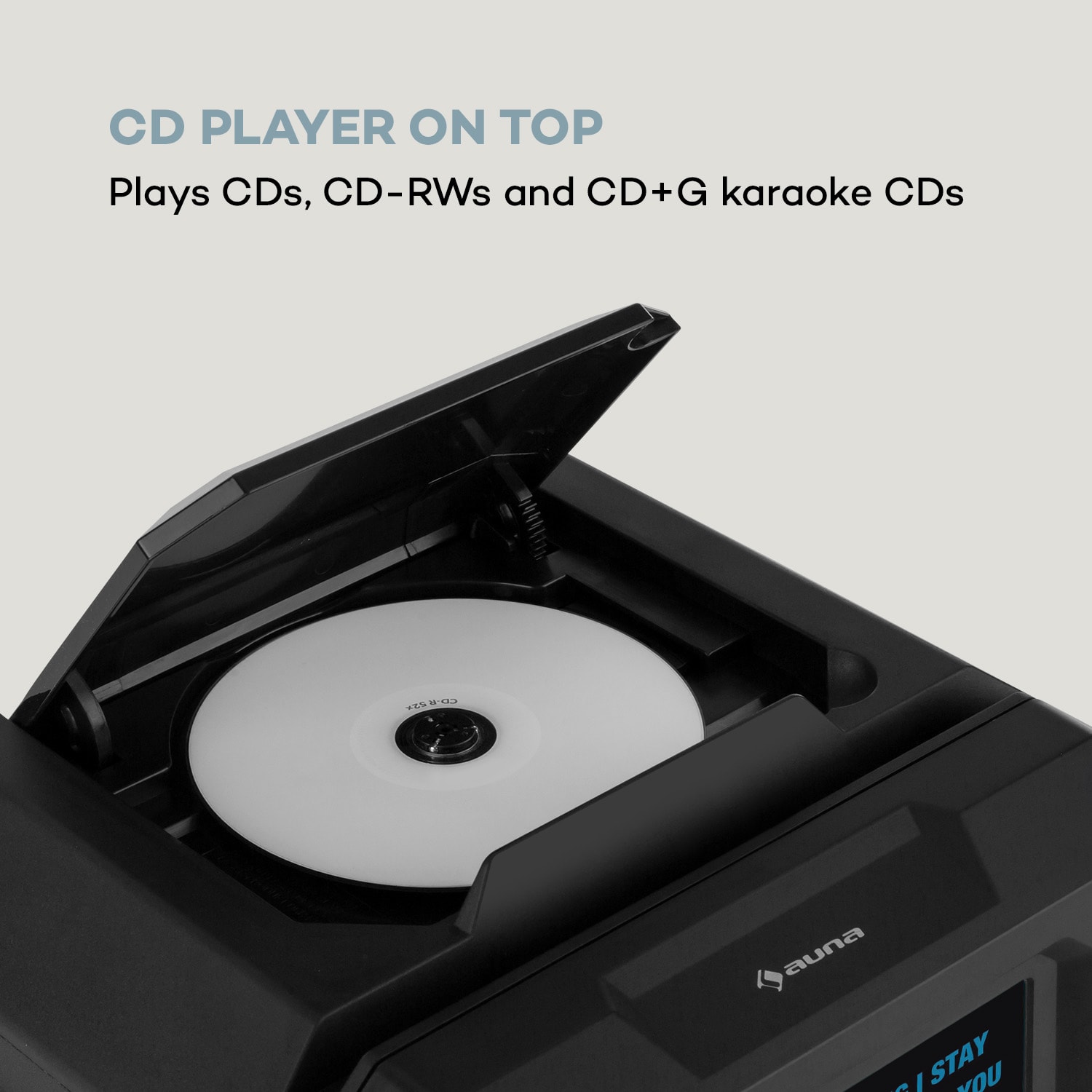 Auna Rockstar Plus, karaoke systém, karaoke zariadenie, bluetooth, USB, CD, LED šou, cinch – Obrázok 5
