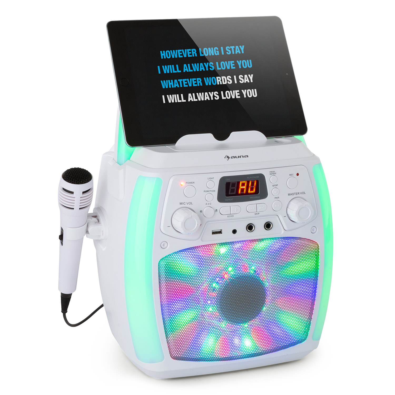 Auna StarMaker Plus, karaoke systém, karaoke zariadenie, bluetooth, USB, CD, LED šou, cinch