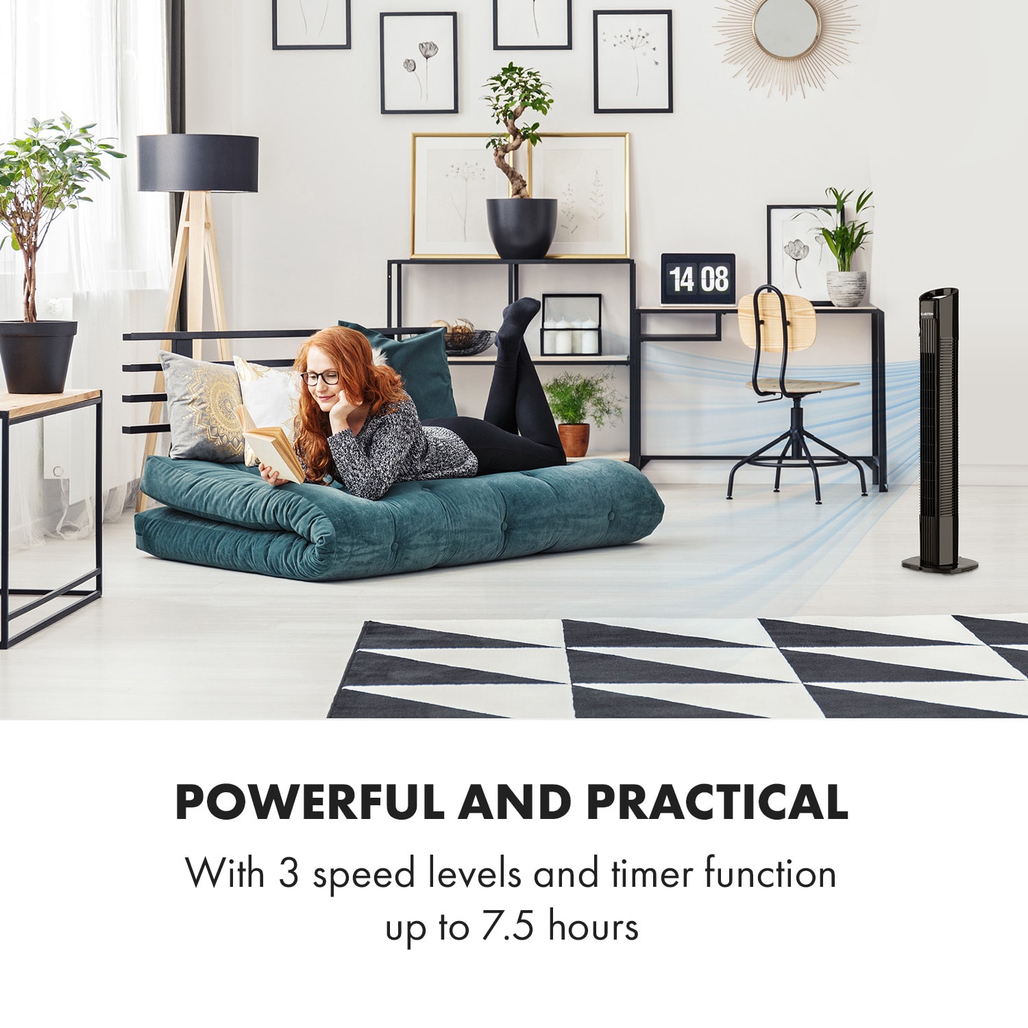 Klarstein Mana Peak, stĺpový ventilátor, 3 úrovne, 3 režimy, 50 W – Obrázok 4
