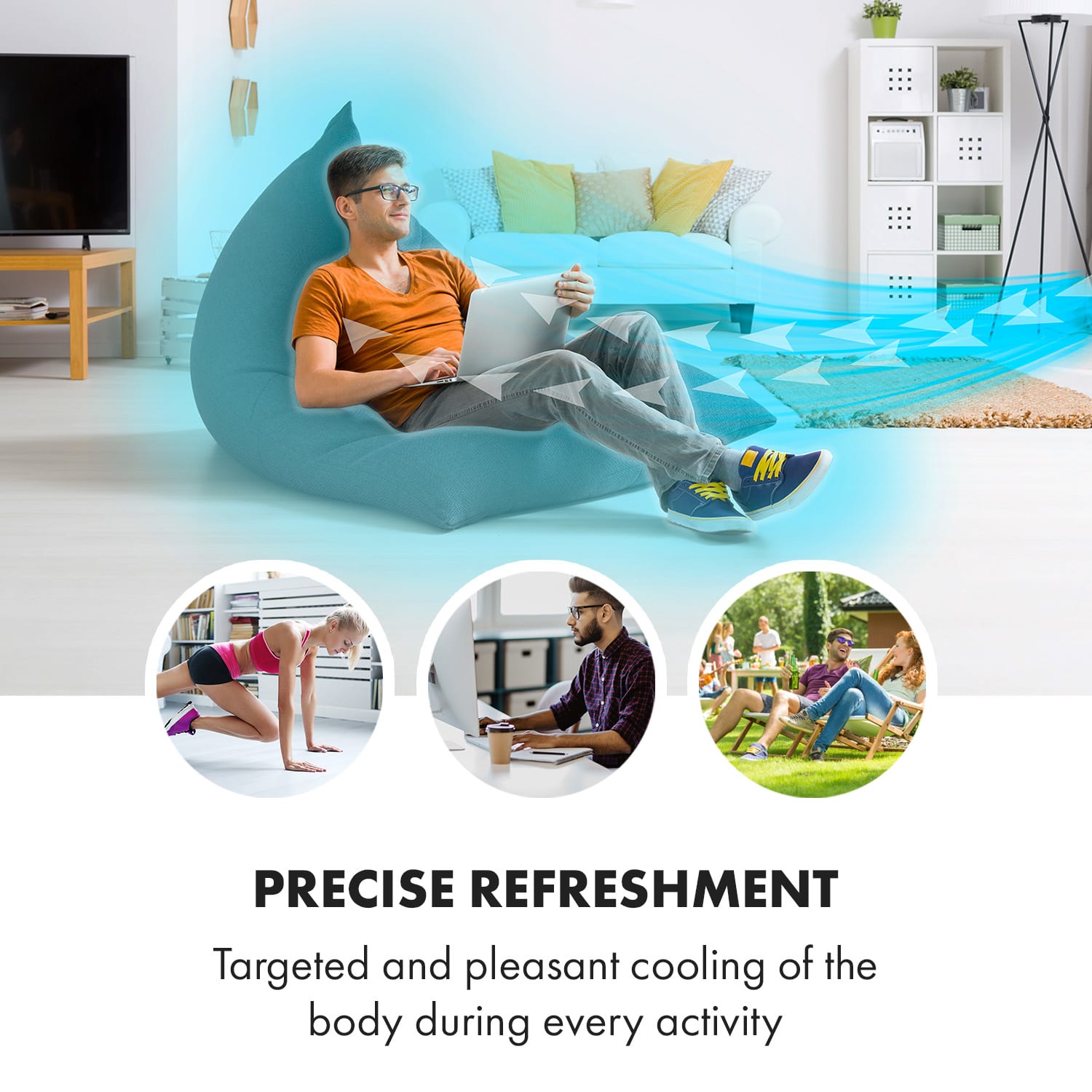 Klarstein Cooler Rush, ochladzovač vzduchu, ventilátor, 45 W, 5,5 l, diaľkový ovládač, 2 x chladiaci box – Obrázok 2