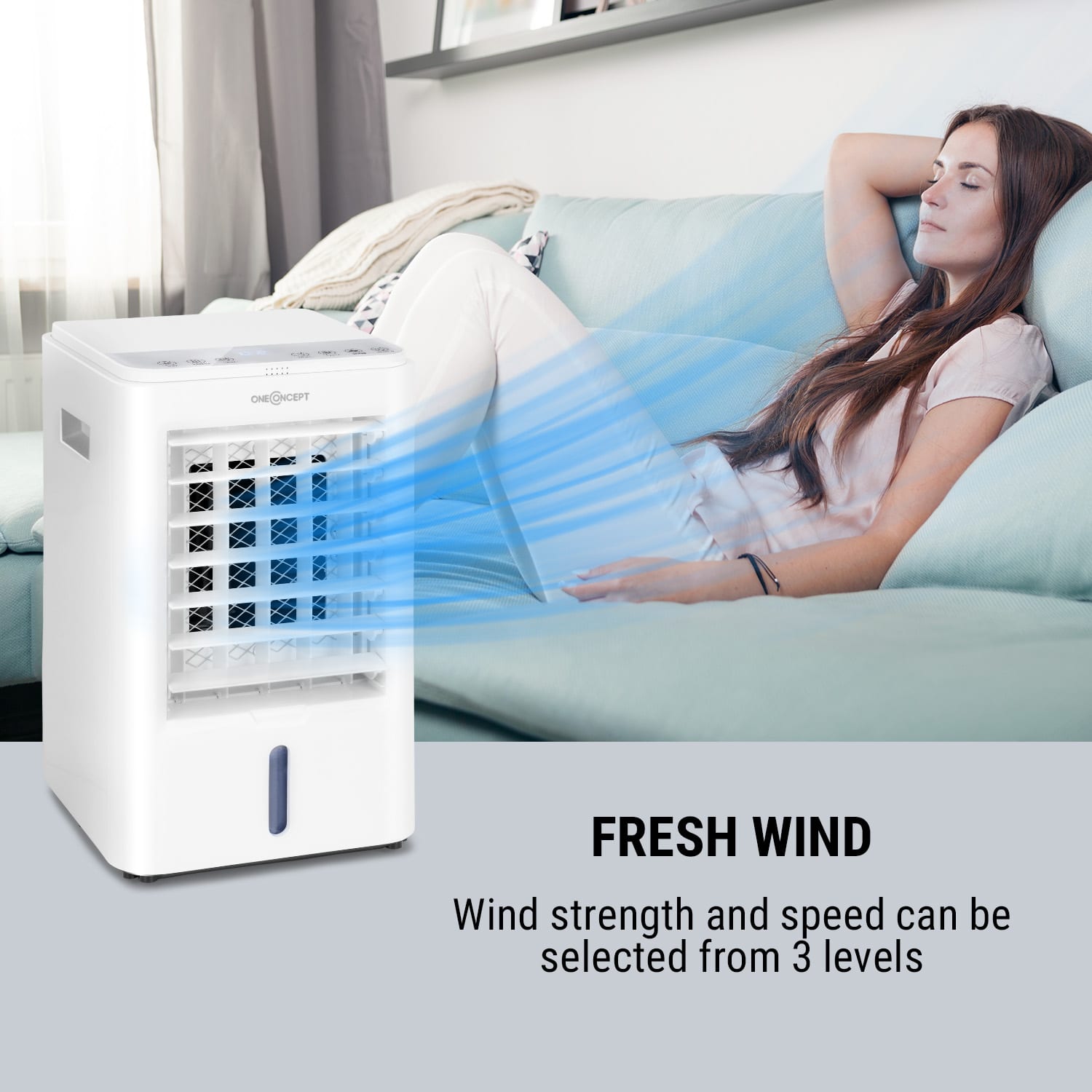 OneConcept Arctic Cube, 4 v 1 ochladzovač vzduchu, 40 W, 230 m³/h, 2 x chladiaci box – Obrázok 4