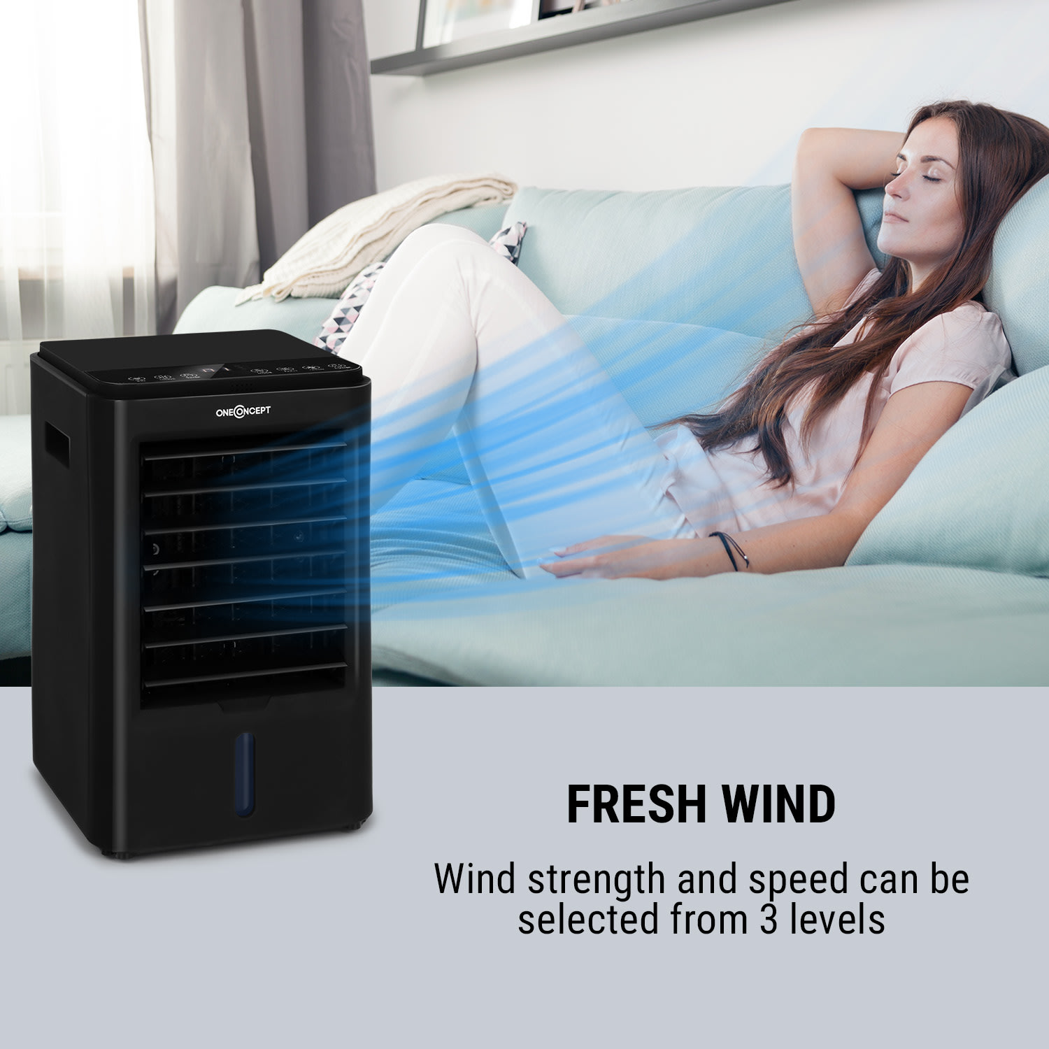 OneConcept Arctic Cube, 4 v 1 ochladzovač vzduchu, 40 W, 230 m³/h, 2 x chladiaci box – Obrázok 4