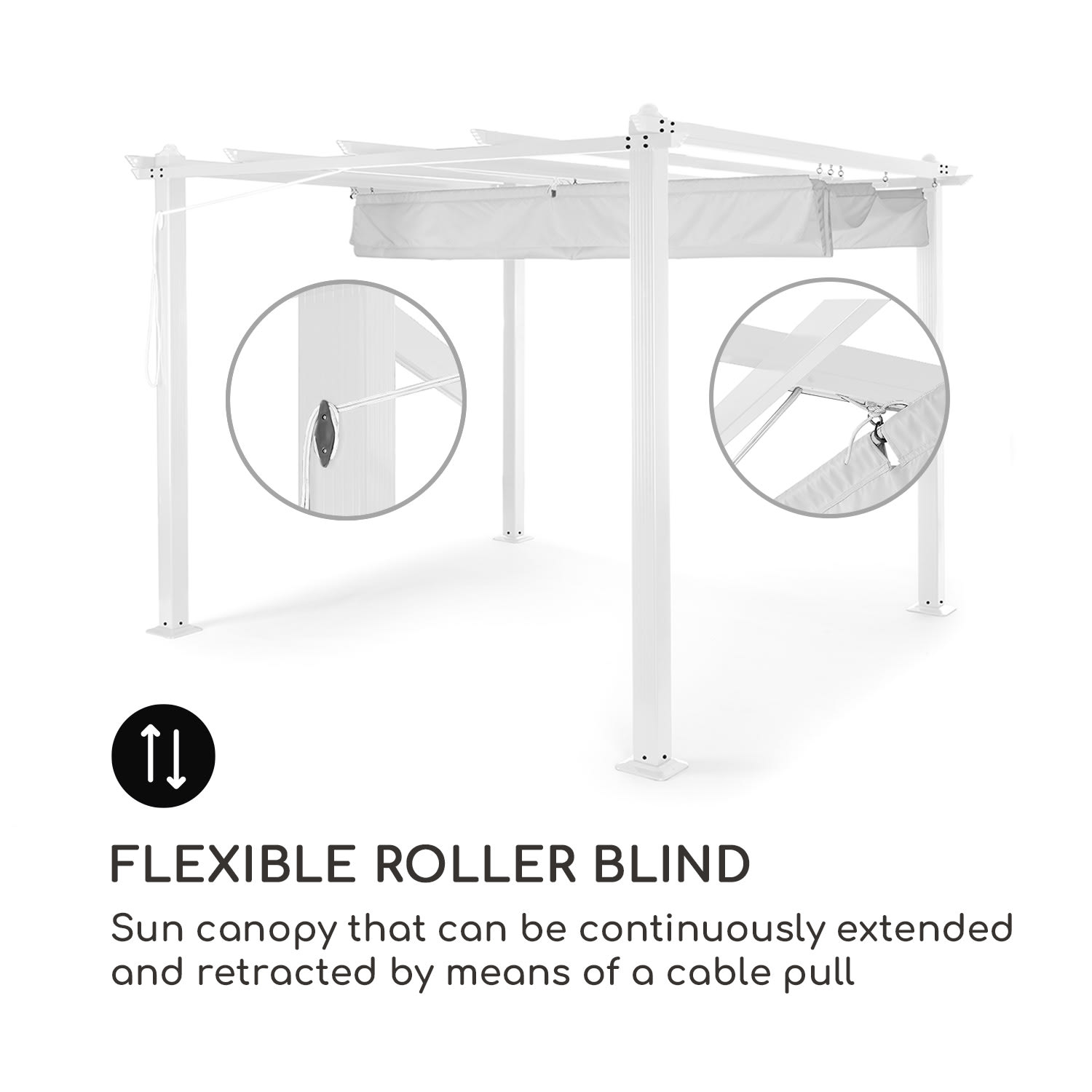 Blumfeldt Pantheon, pergola, hliníkové hranaté rúrky, 3 x 3 m, 4 rohové stĺpy, vodeodolná – Obrázok 4