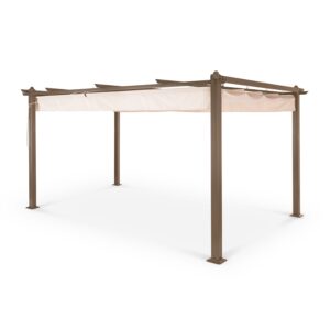 Blumfeldt Pantheon Rust, pergola, hliníkové hranaté rúrky, 3x4 m, 4 rohové stĺpy, vodeodolná