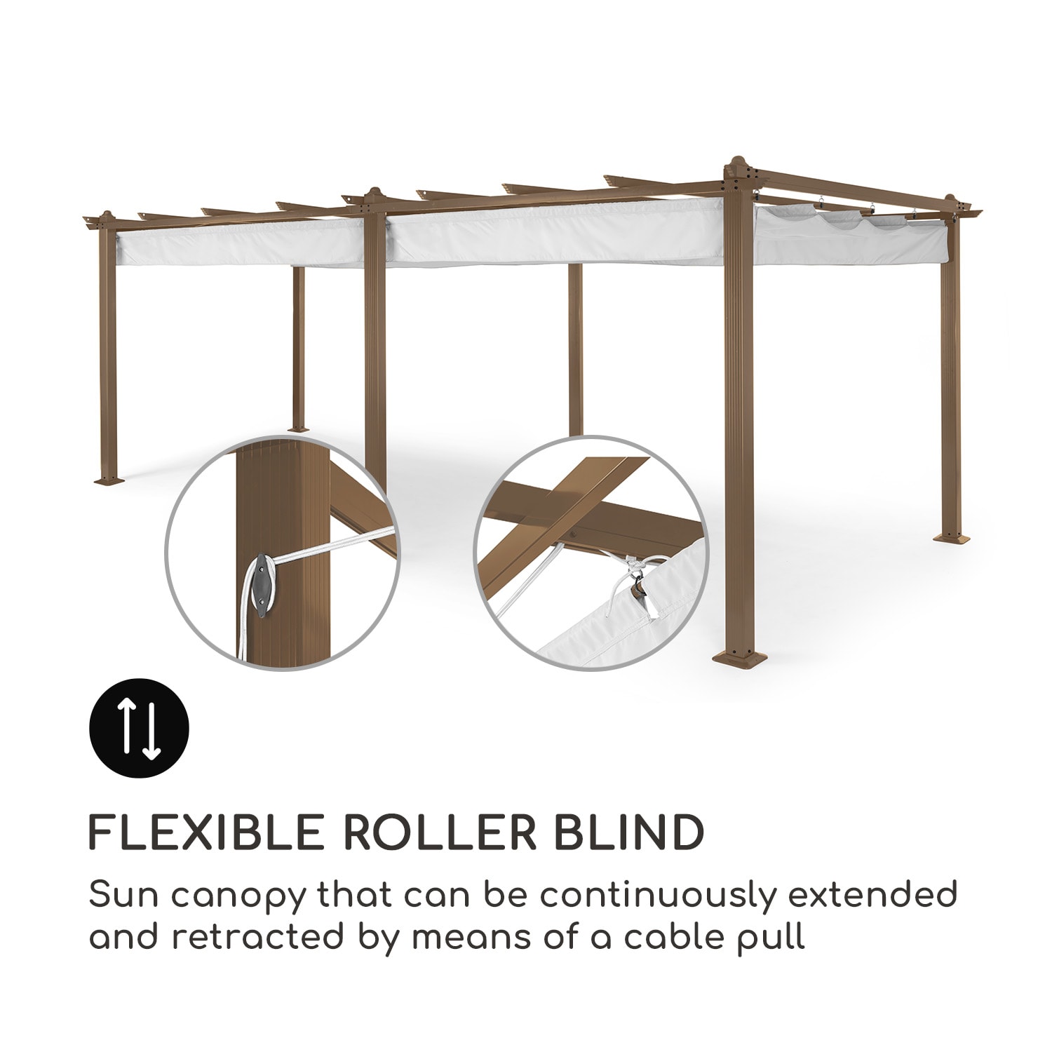 Blumfeldt Pantheon Rust, pergola, hliníková štvorhranná rúrka, 3 × 6 m, 4 rohové stĺpiky, nepremokavá – Obrázok 4