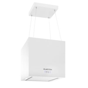 Klarstein Kronleuchter, digestor, 44 cm, ostrovčekový, 596 m³/h, LED panel, A, biely