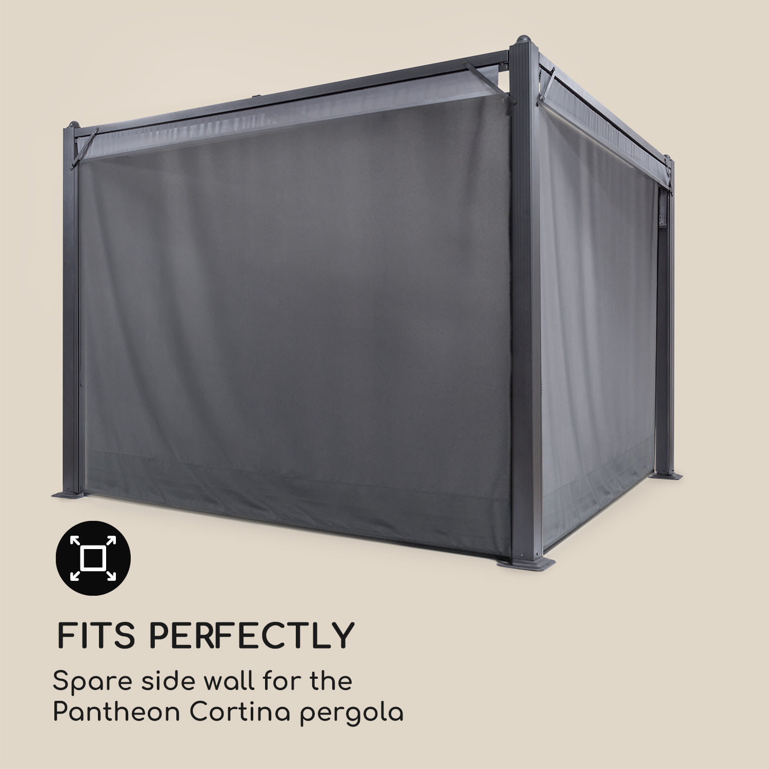 Blumfeldt Pantheon Cortina Pergola, súprava náhradných bočných stien: 4 steny, 200 g/m², polyesterová tkanina, 3 x 3 m – Obrázok 3