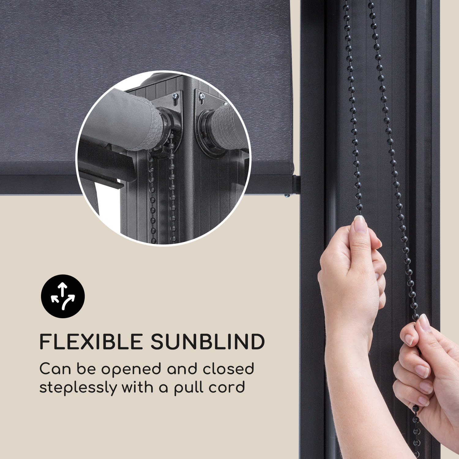 Blumfeldt Pantheon Cortina Pergola, súprava náhradných bočných stien: 4 steny, 200 g/m², polyesterová tkanina, 3 x 3 m – Obrázok 4