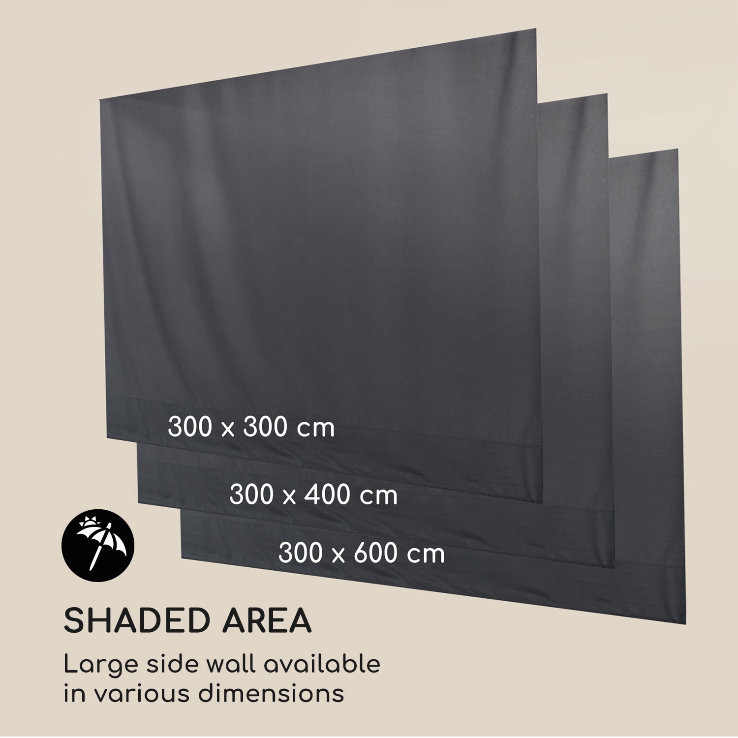 Blumfeldt Pantheon Cortina Pergola, súprava náhradných bočných stien: 4 steny, 200 g/m², polyesterová tkanina, 3 x 3 m – Obrázok 5