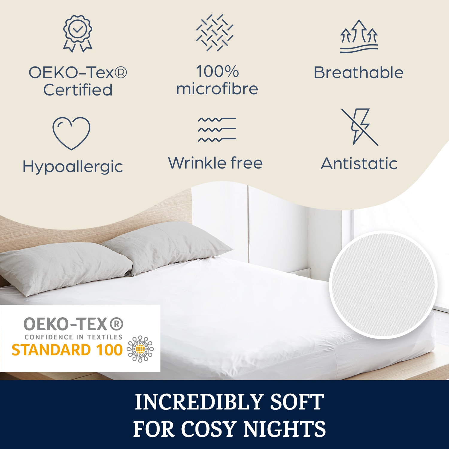 Sleepwise Soft Wonder-Edition, elastická plachta na posteľ, 140 – 160 × 200 cm, mikrovlákno – Obrázok 2