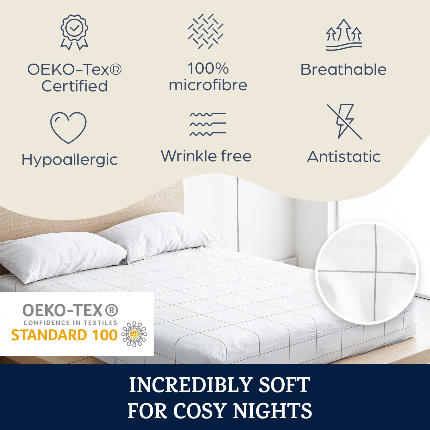 Sleepwise Soft Wonder-Edition, elastická plachta na posteľ, 90 – 100 × 200 cm, mikrovlákno – Obrázok 2