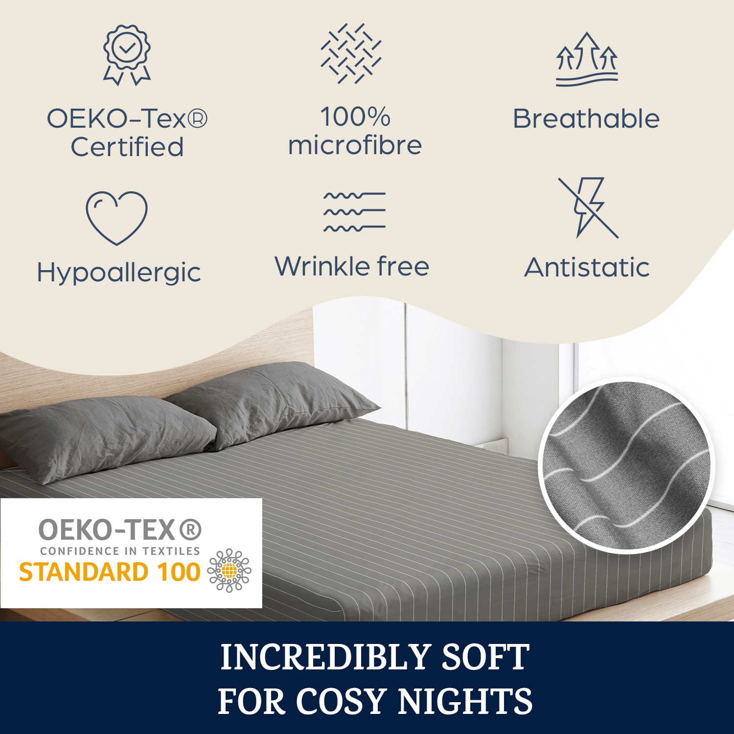 Sleepwise Soft Wonder-Edition, elastická plachta na posteľ, 180 – 200 × 200 cm, mikrovlákno – Obrázok 2