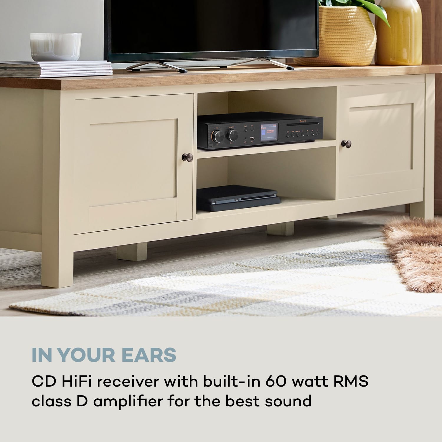Auna Black Star, CD HiFi prijímač, zosilňovač, internetové/DAB+/FM rádio, CD prehrávač, WiFi – Obrázok 2