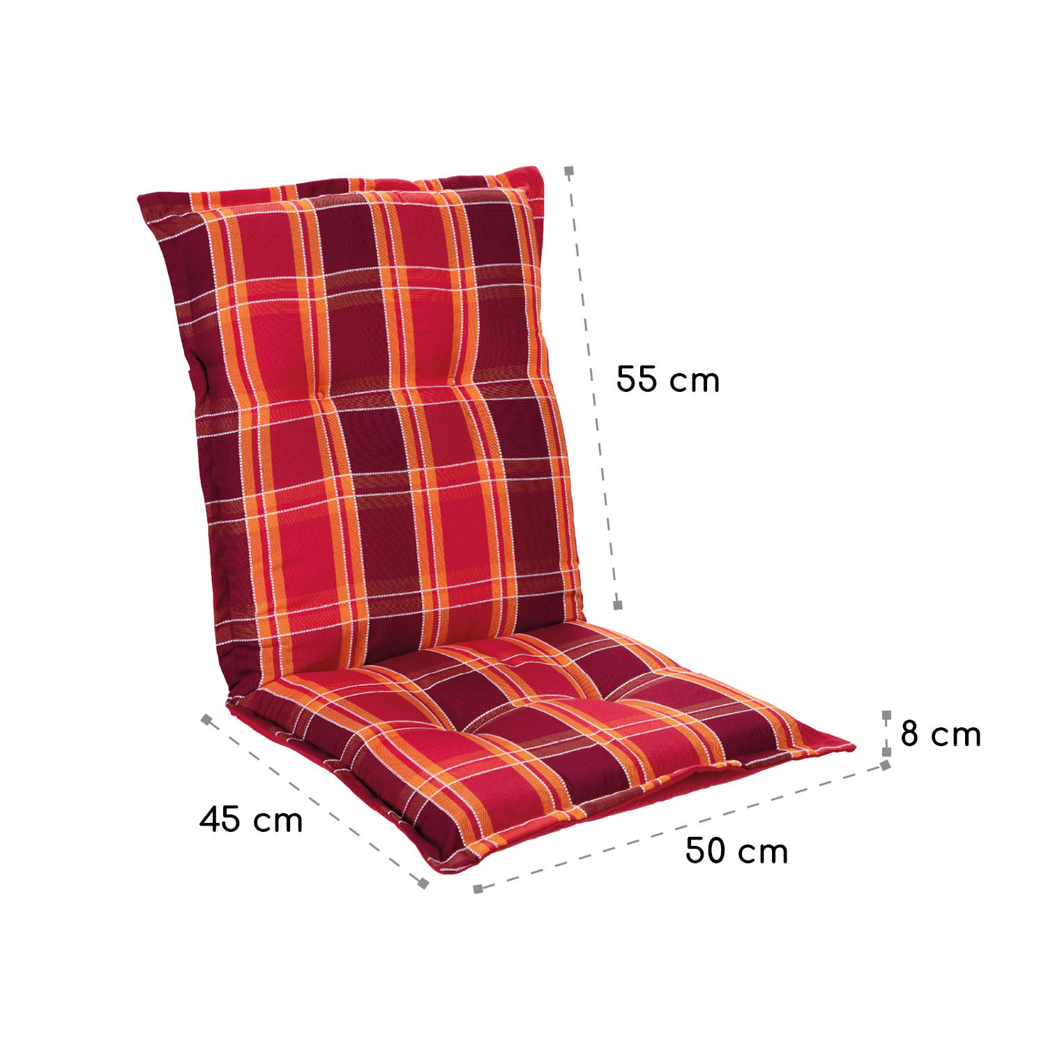 Blumfeldt Prato, čalúnená podložka, podložka na stoličku, podložka na nižšie polohovacie kreslo, na záhradnú stoličku, polyester, 50 × 100 × 8 cm, 2 x podložka – Obrázok 5