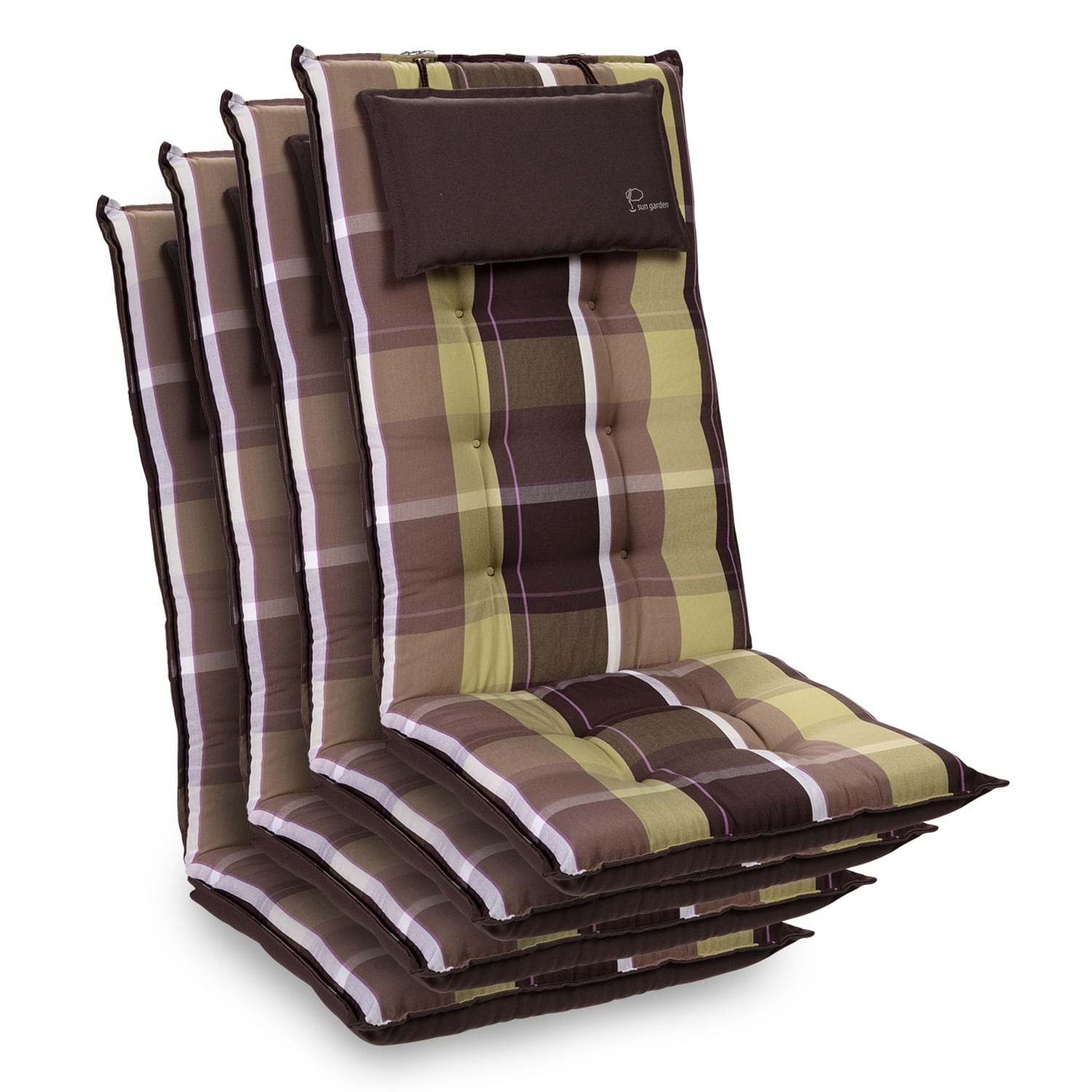 Blumfeldt Sylt, čalúnená podložka, podložka na stoličku, podložka na vyššie polohovacie kreslo, vankúš, polyester, 50 × 120 × 9 cm, 4 x čalúnenie