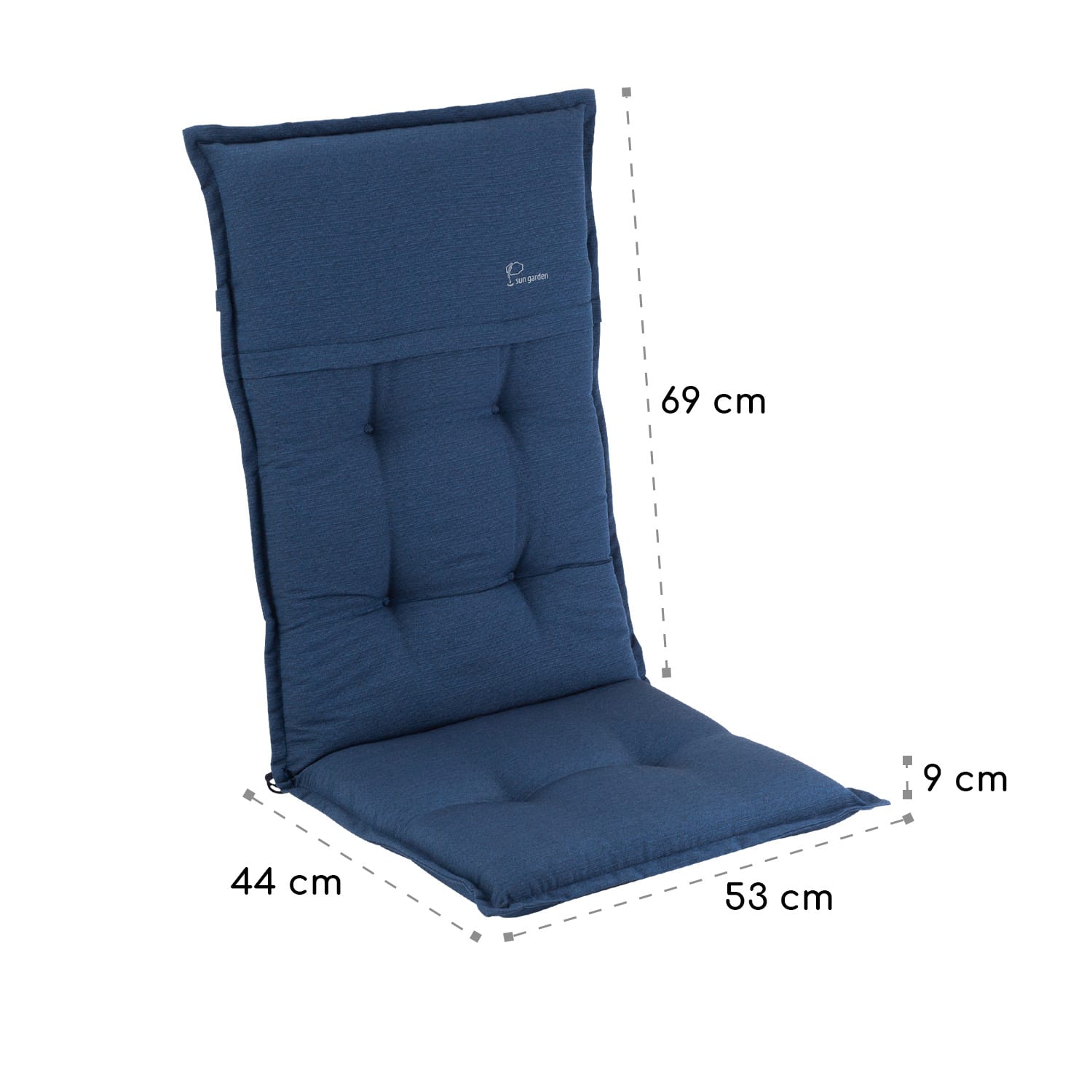 Blumfeldt Coburg, čalúnenie, čalúnenie na kreslo, vysoké operadlo, záhradná stolička, polyester, 53x117x9cm – Obrázok 5