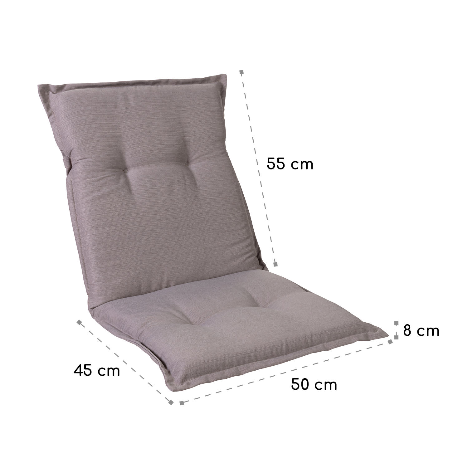 Blumfeldt Prato, čalúnená podložka, podložka na stoličku, podložka na nižšie polohovacie kreslo, na záhradnú stoličku, polyester, 50 × 100 × 8 cm, 2 x čalúnenie – Obrázok 5