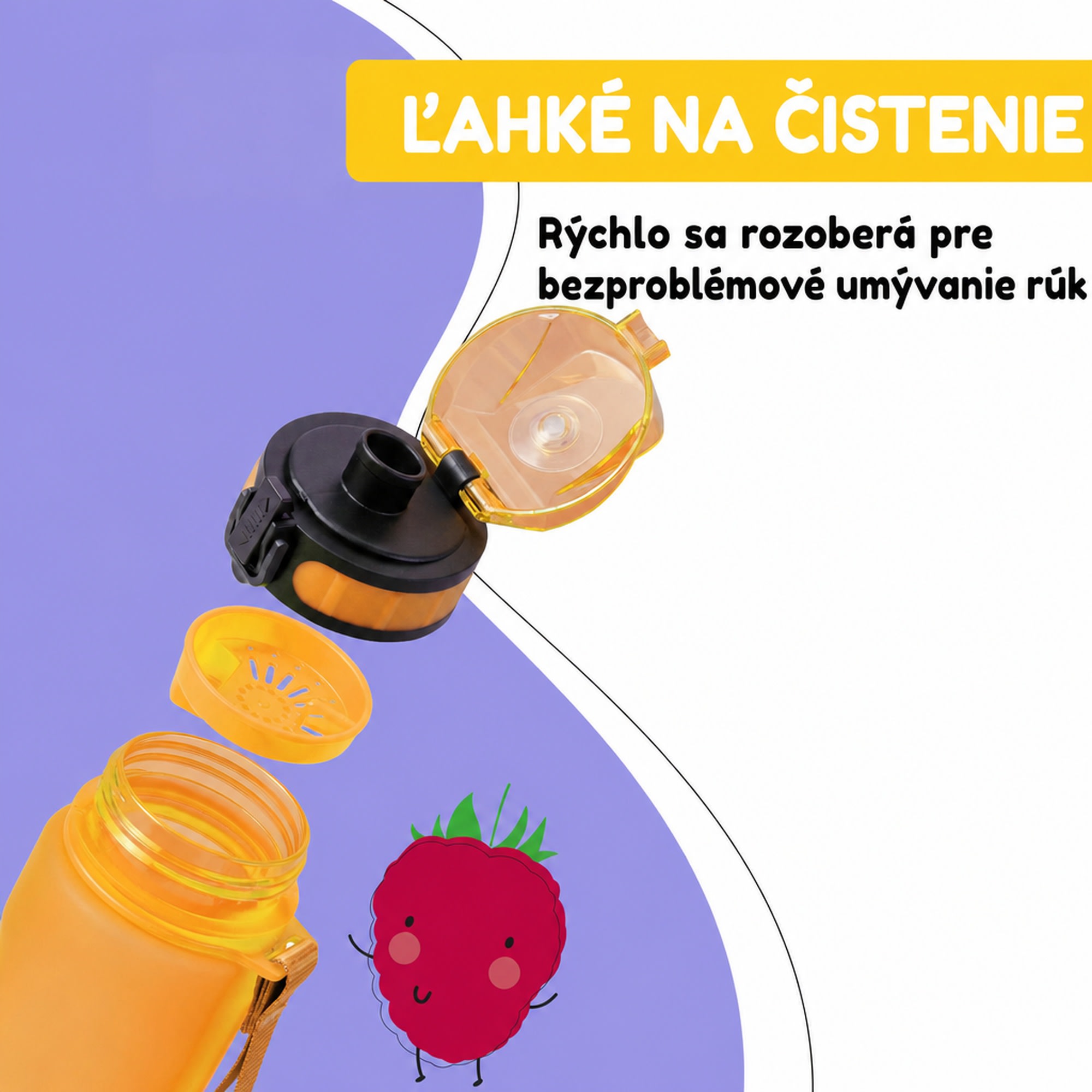 Klarstein Schmatzfatz Wakaba detská fľaša na pitie | 500 ml | Tritan | Popruh na prenášanie | Bez BPA – Obrázok 4