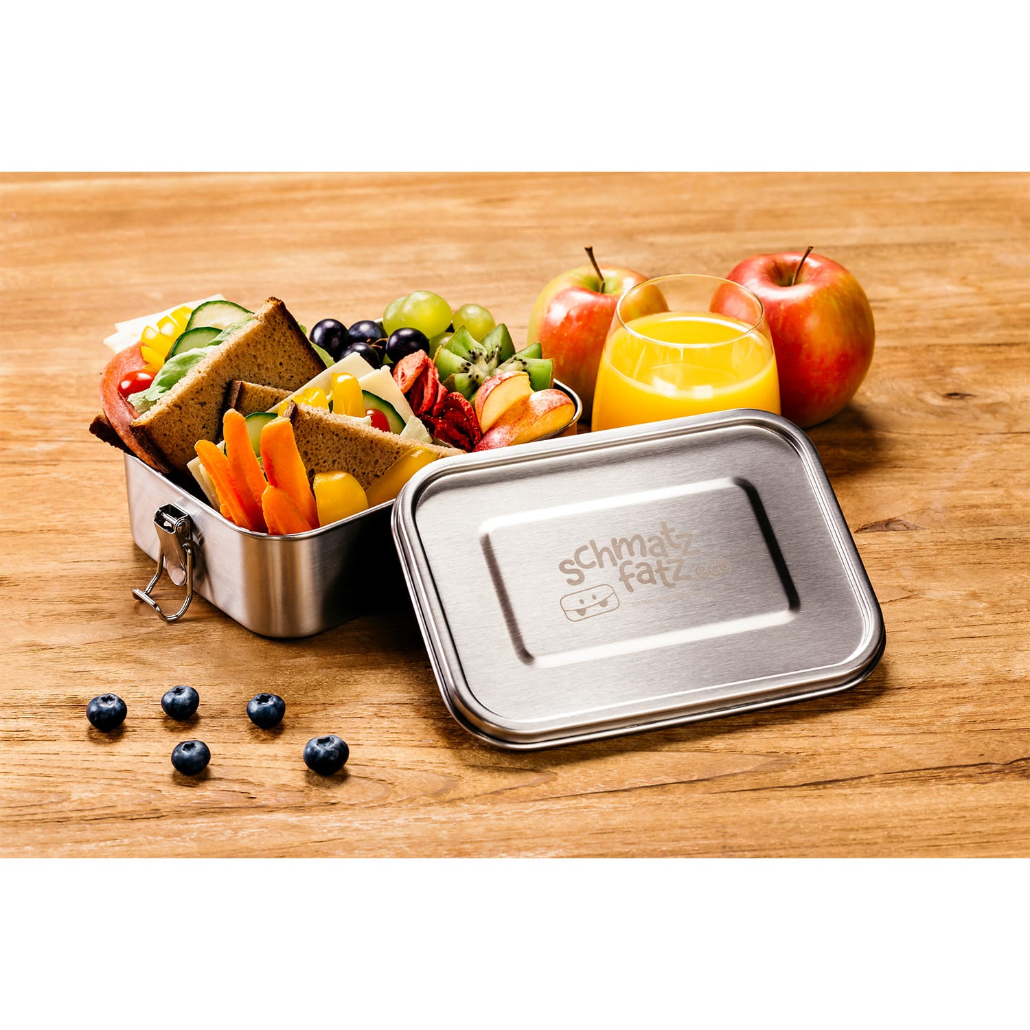Klarstein schmatzfatz eco, desiatová dóza, 1200 ml, 19,5 × 14,5 × 6,5 cm (Š × V × H), ušľachtilá oceľ – Obrázok 2