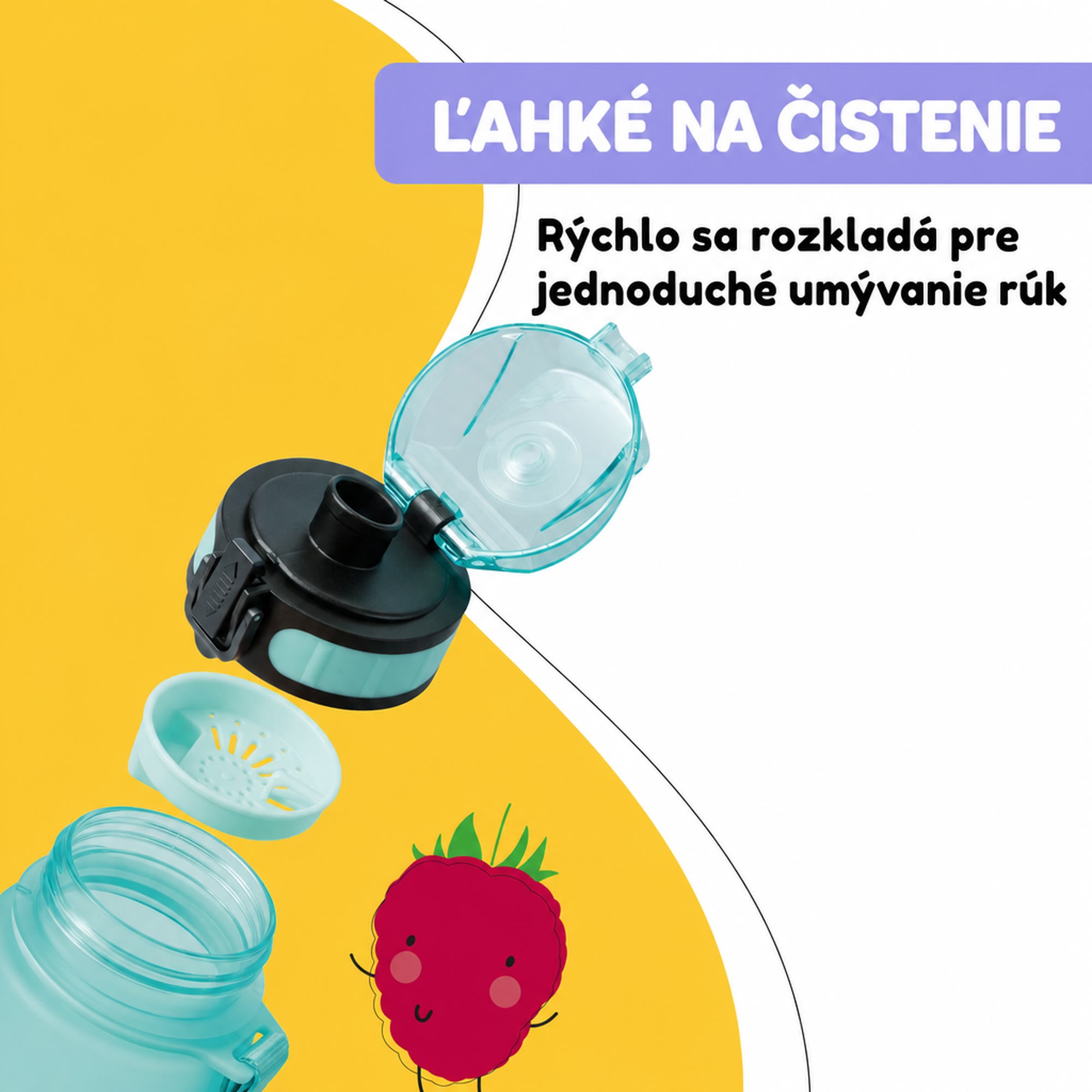 Klarstein Schmatzfatz Wakaba fľaša na pitie | 350 ml | Tritan | Popruh na prenášanie | Bez BPA – Obrázok 4
