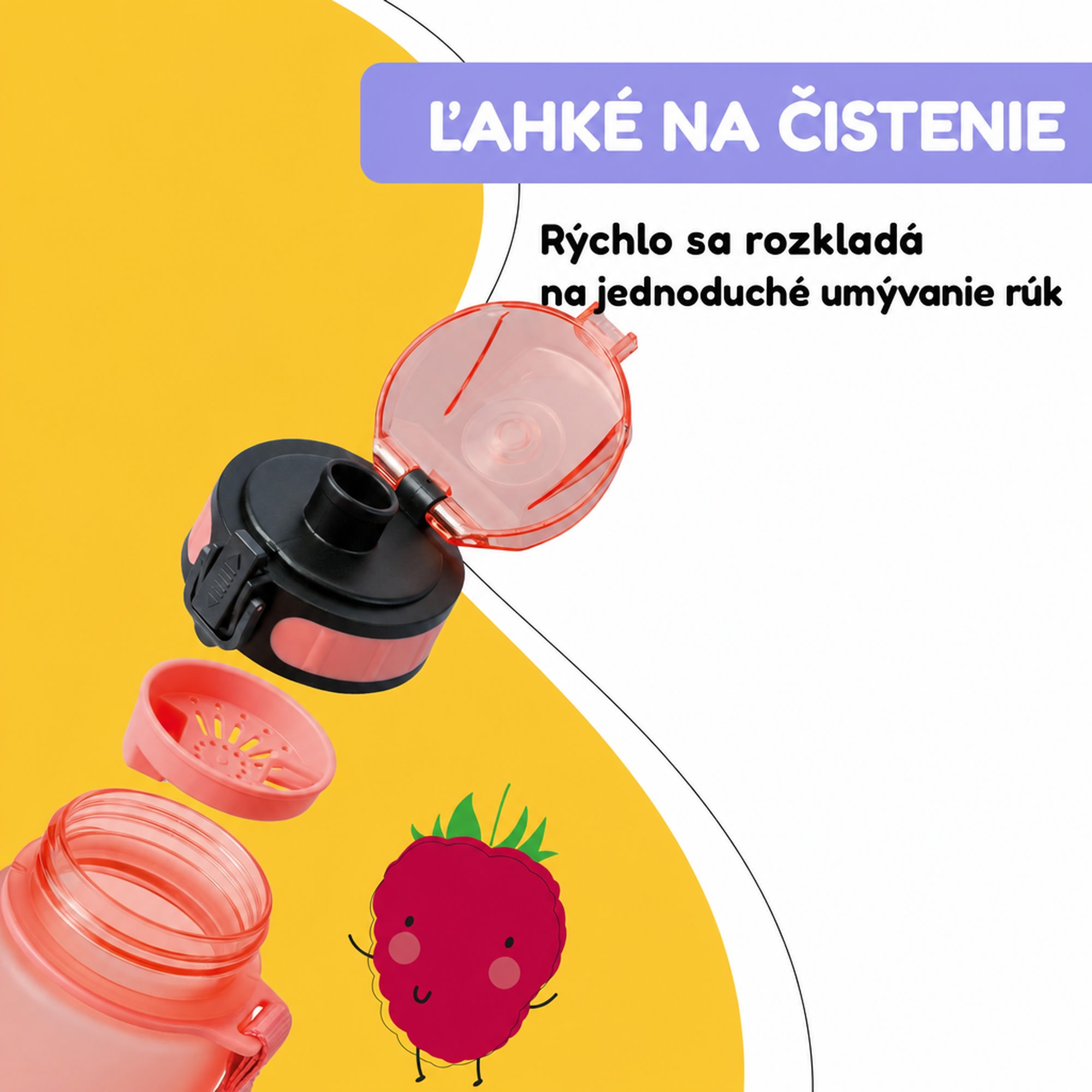 Klarstein Schmatzfatz Wakaba fľaša na pitie | 350 ml | Tritan | Popruh na prenášanie | Bez BPA – Obrázok 4