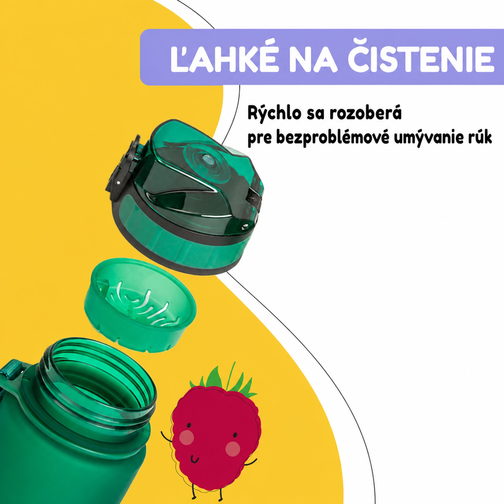 Klarstein Schmatzfatz Wakaba fľaša na pitie | 350 ml | Tritan | Popruh na prenášanie | Bez BPA – Obrázok 4
