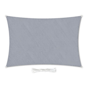 Blumfeldt Pravouhlá slnečná clona, 3 x 4 m, s upevňovacími okami, polyester, priedušná, svetlosivá