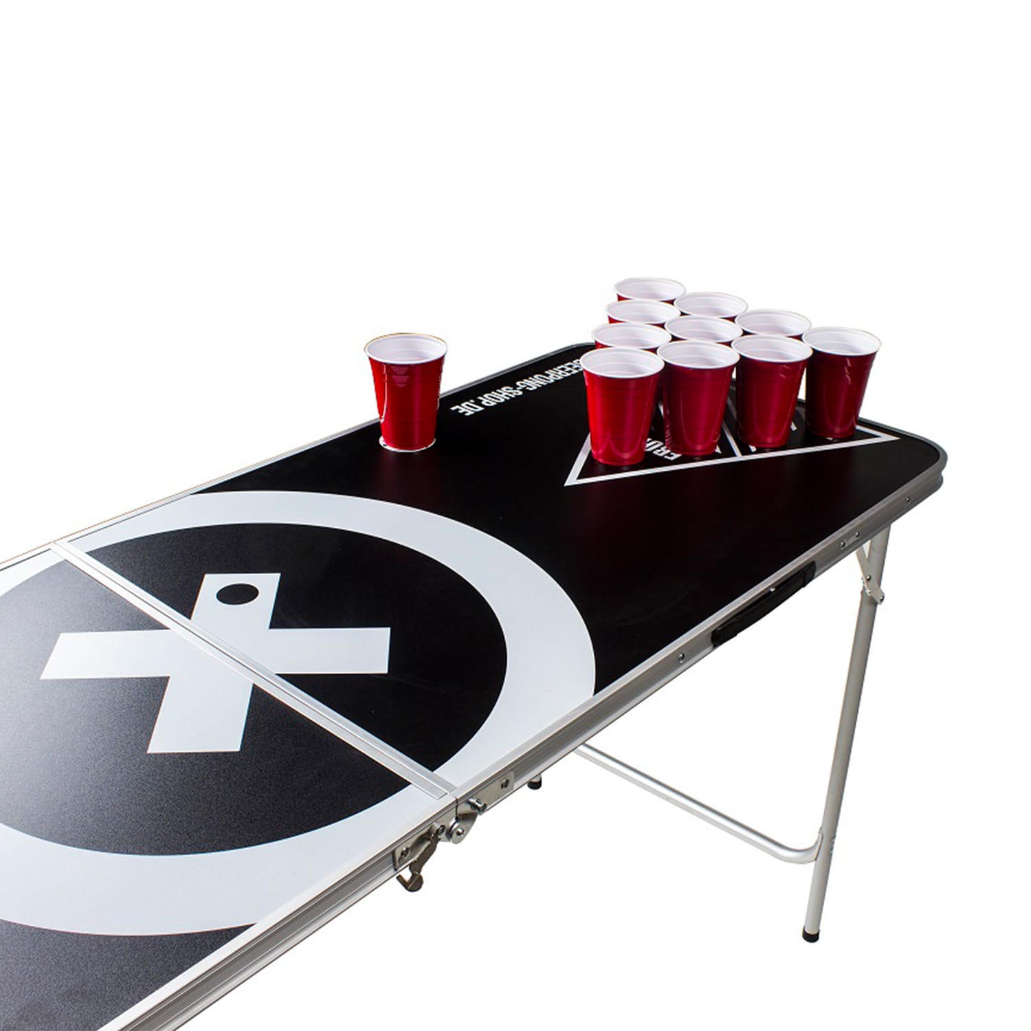 BeerCup Baseliner, súprava so stolom na beer pong, audio, držadlá, držiak na loptičky, 6 loptičiek – Obrázok 3