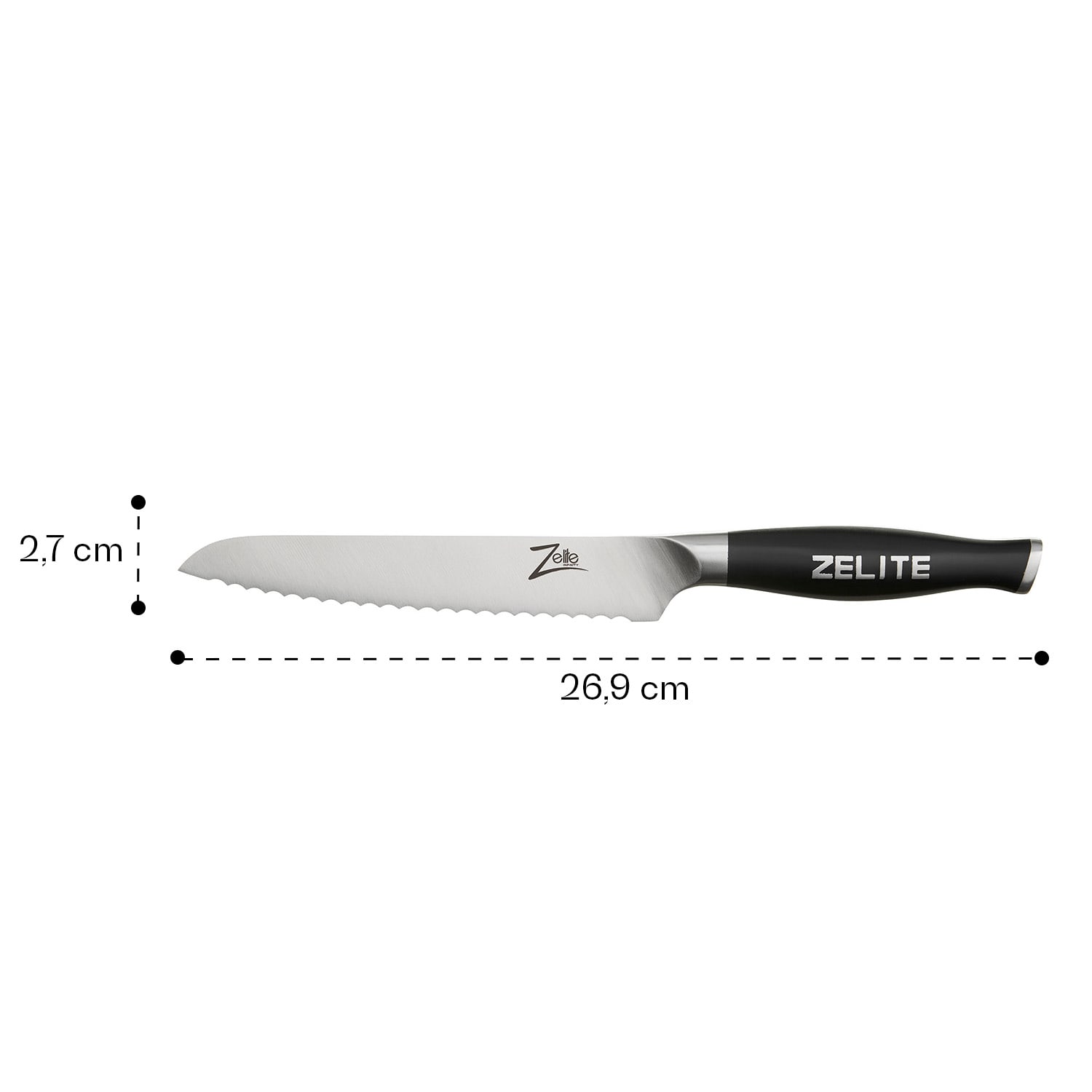 Zelite Infinity by Klarstein Comfort Pro, 6" univerzálny nôž, 56 HRC, zúbkovaný okraj, nehrdzavejúca oceľ – Obrázok 5