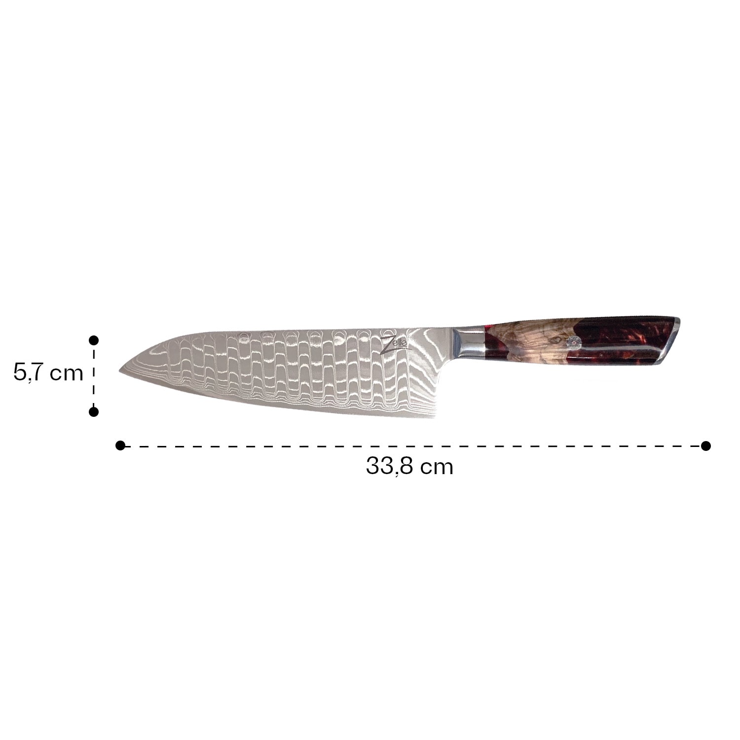 Zelite Infinity by Klarstein Infinity Wave, 8" kuchársky nôž, 61 HRC, damašková oceľ – Obrázok 5
