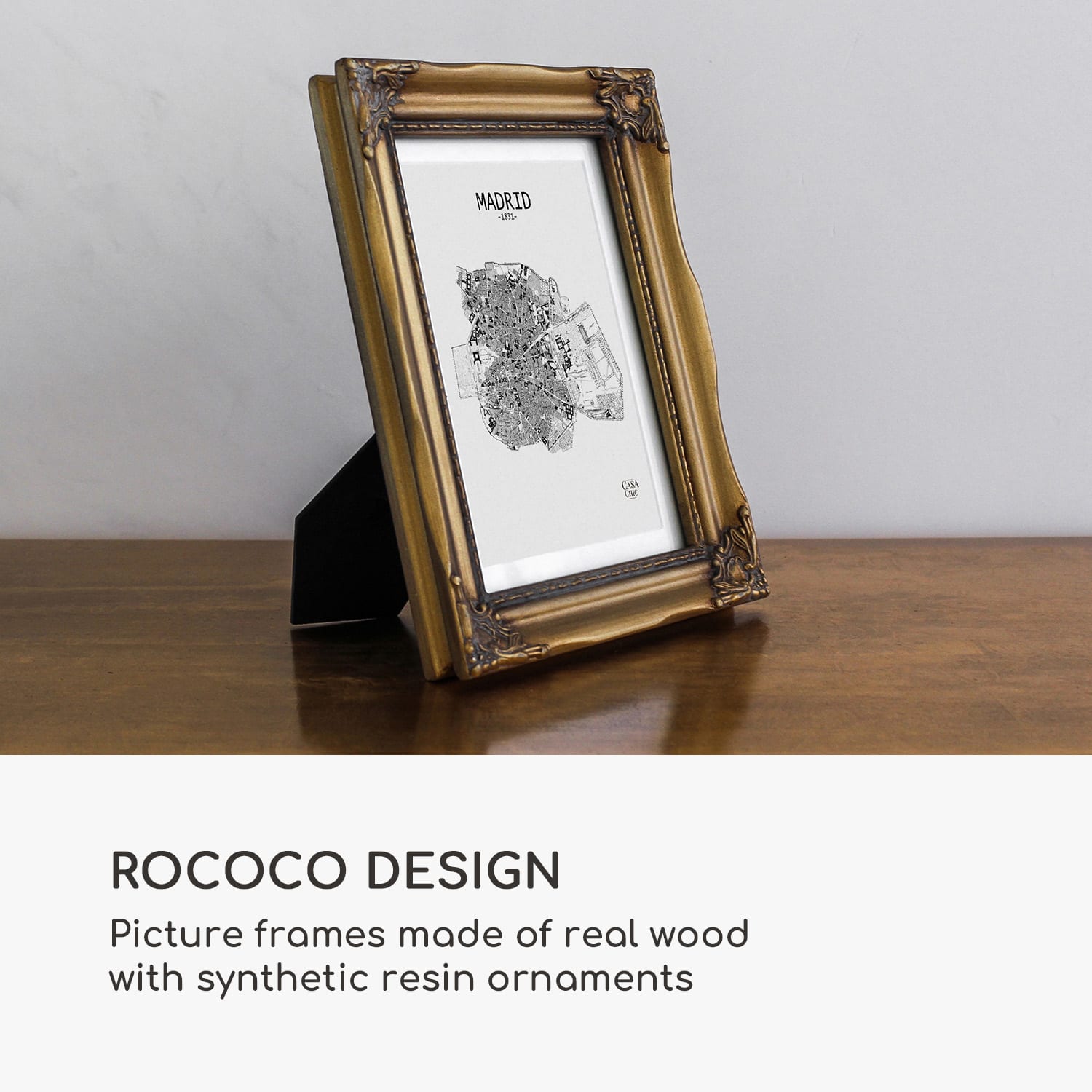 Casa Chic Regent, obrazový rám, obdĺžnikový, 17 × 12 cm fotky, pasparta, sklo, rokoko – Obrázok 2