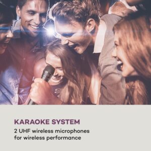 Auna Pro Spin 10, karaoke systém, 14,1" dotykový displej, 2 UHF mikrofóny, WiFi, BT, USB, TF, HDMI